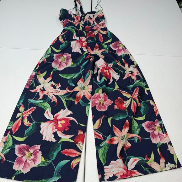 PatBO Laelia floral halter cocktail Jumpsuit wide leg Size 4 - Picture 6 of 10